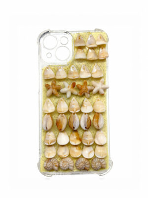 ELLISE "Sands of Mare" Yellow Textured Case with Beige Shells & Cowries