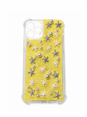 ELLISE "Stella Marina" Yellow Cream, Starfish & Pearls Clear Case