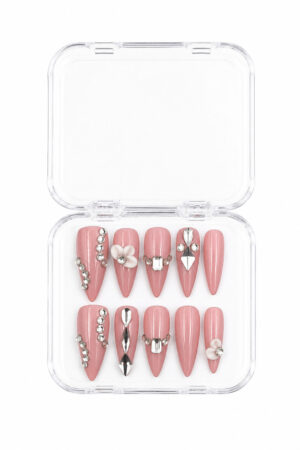 Rosé Crystal Couture | Handmade Luxury Press-On Nails