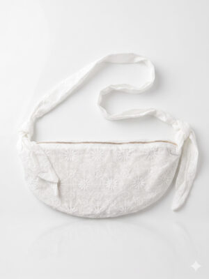 ELLISE Nuvola Embroidered Cotton Eyelet Sling Bag