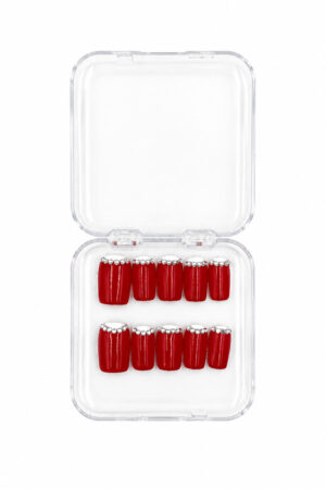 Ruby Glam Rhinestone Press-On Nails | Handmade Custom Luxury Nails