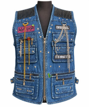 ELLISE Midnight Skull Denim Vest